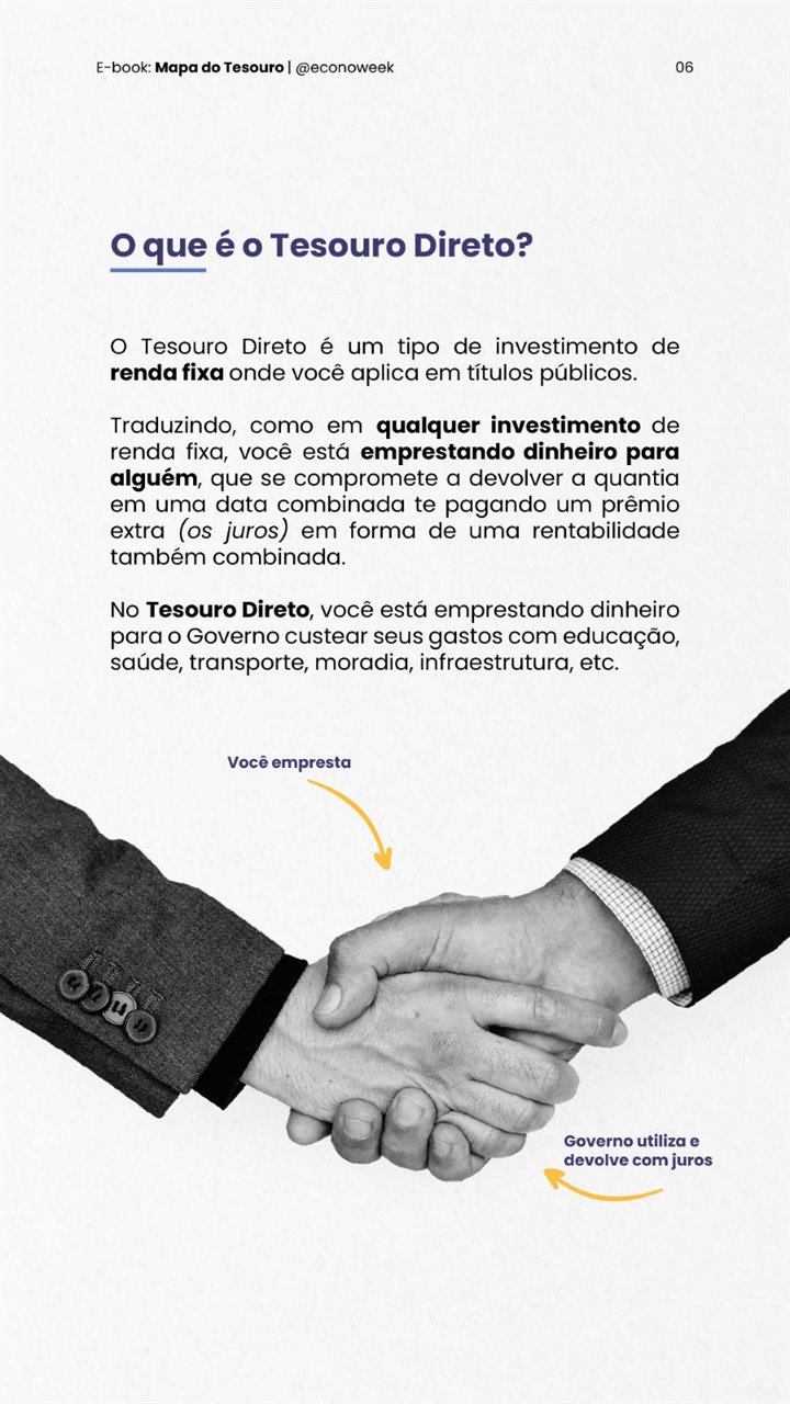 Página 6 do e-book: O que é o Tesouro Direto